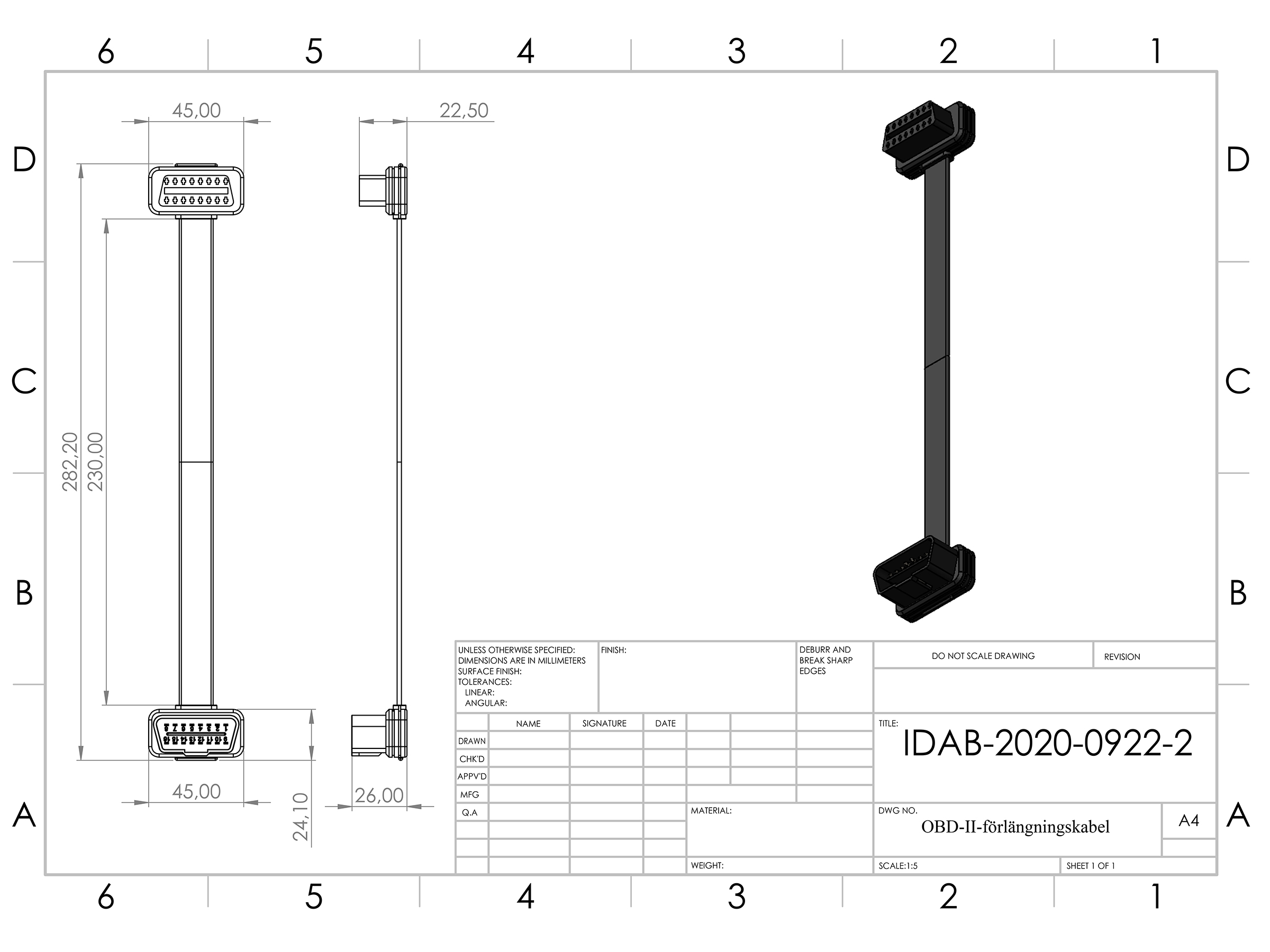 XBB OBD-II förlängningskablage - 2