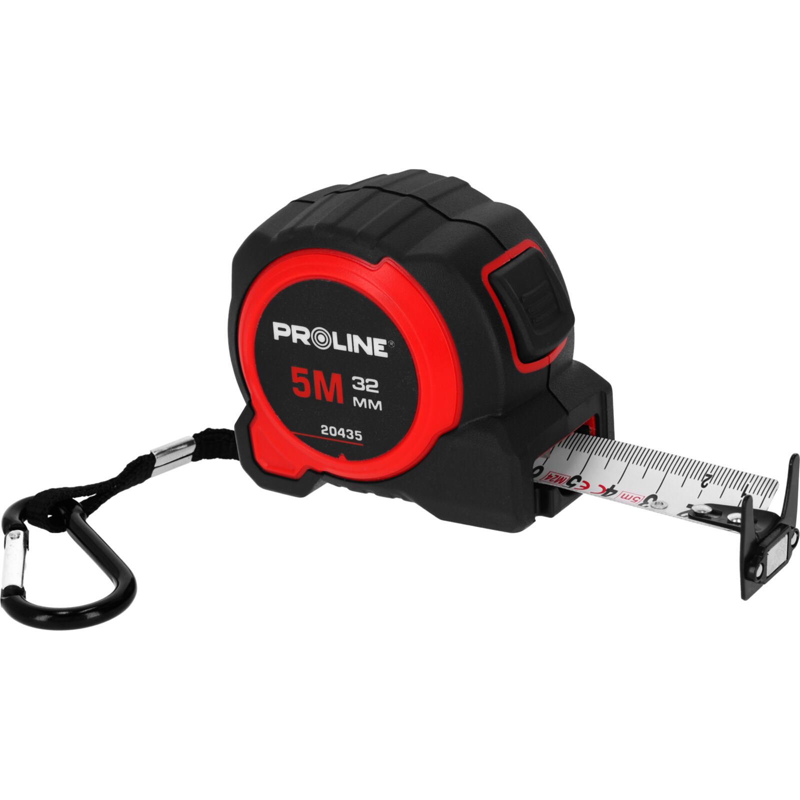 PROLINE TOOLS Måttband 5m/32 mm, Tvåsidigt, Nylon, Klämma, CE, Proline