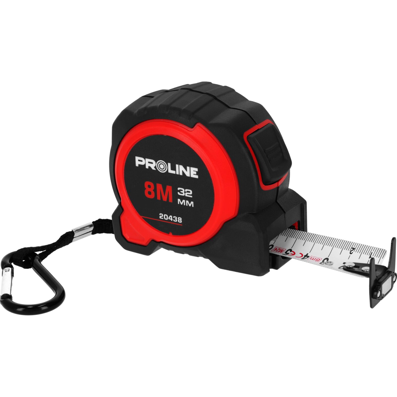 PROLINE TOOLS Måttband 8m/32 mm, Tvåsidigt, Nylon, Klämma, CE, Proline