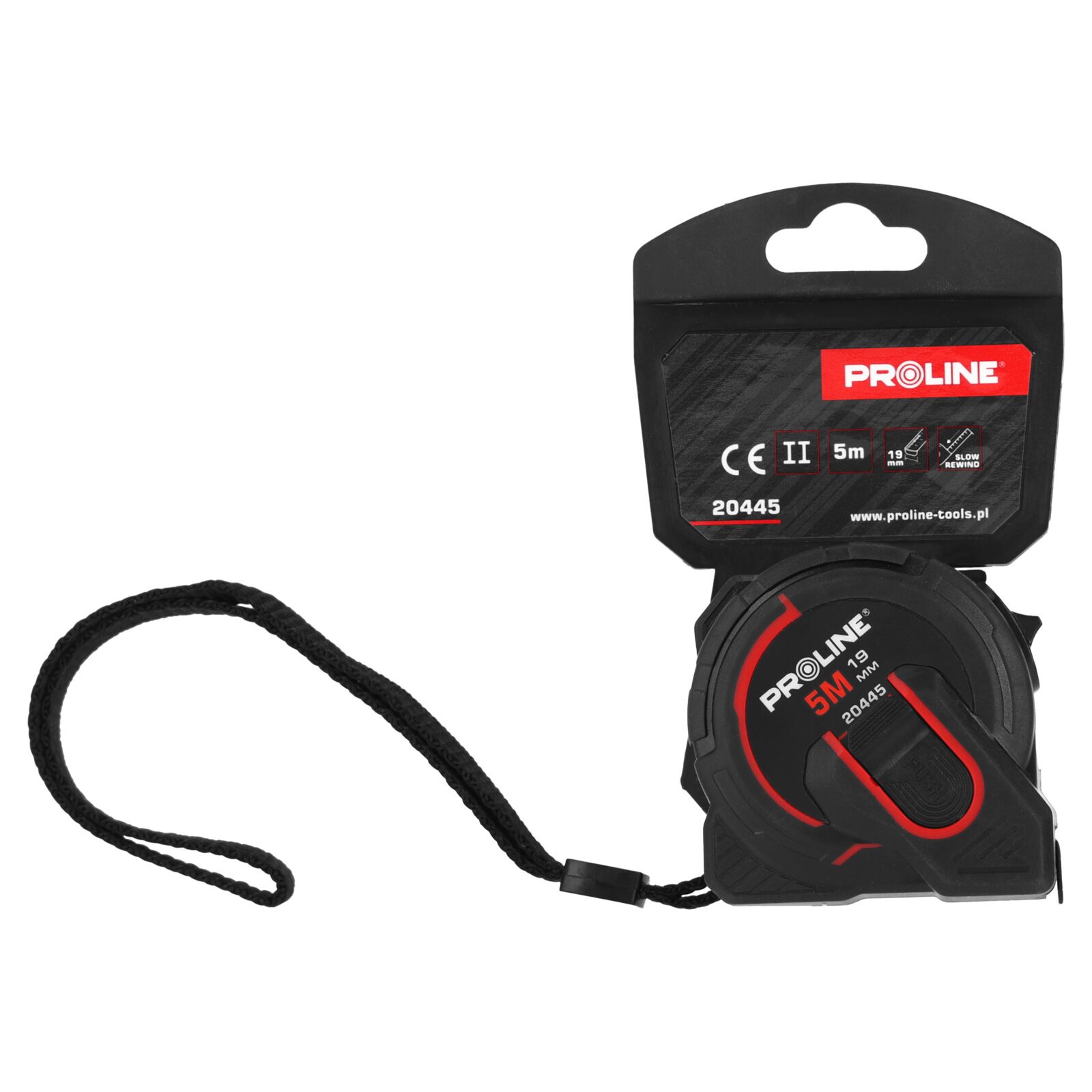 PROLINE TOOLS Måttband 5m/19 mm, Mattsvart Rem, CE, Proline - 4
