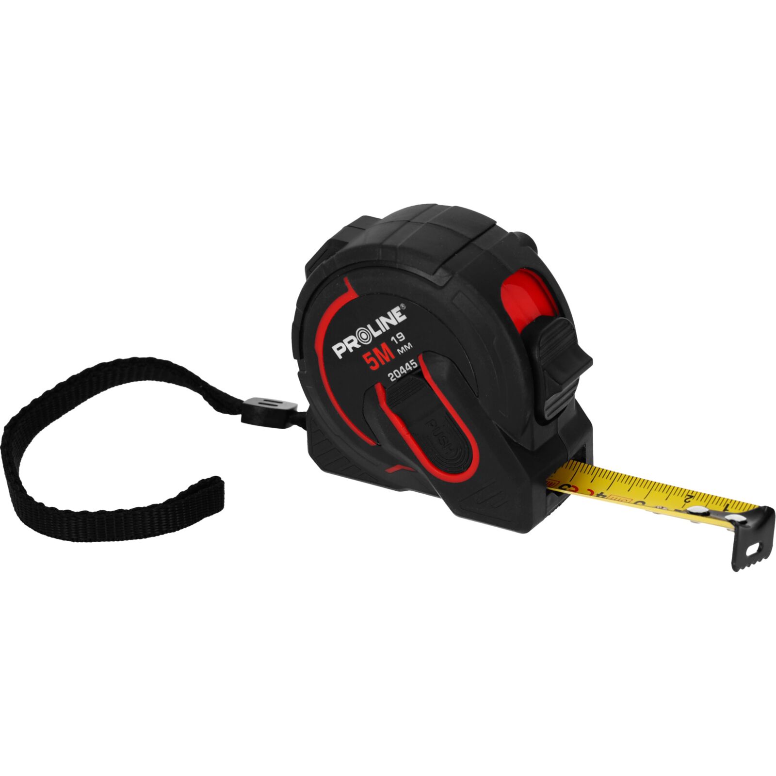 PROLINE TOOLS Måttband 5m/19 mm, Mattsvart Rem, CE, Proline