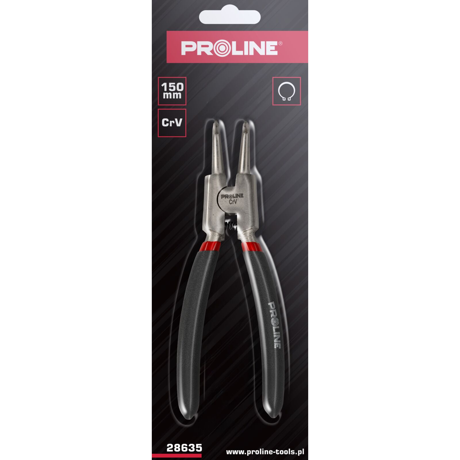 PROLINE TOOLS Spårringstång vinklade käftar 150-175 mm, för utvändiga spårringar, Proline - 175 - 5