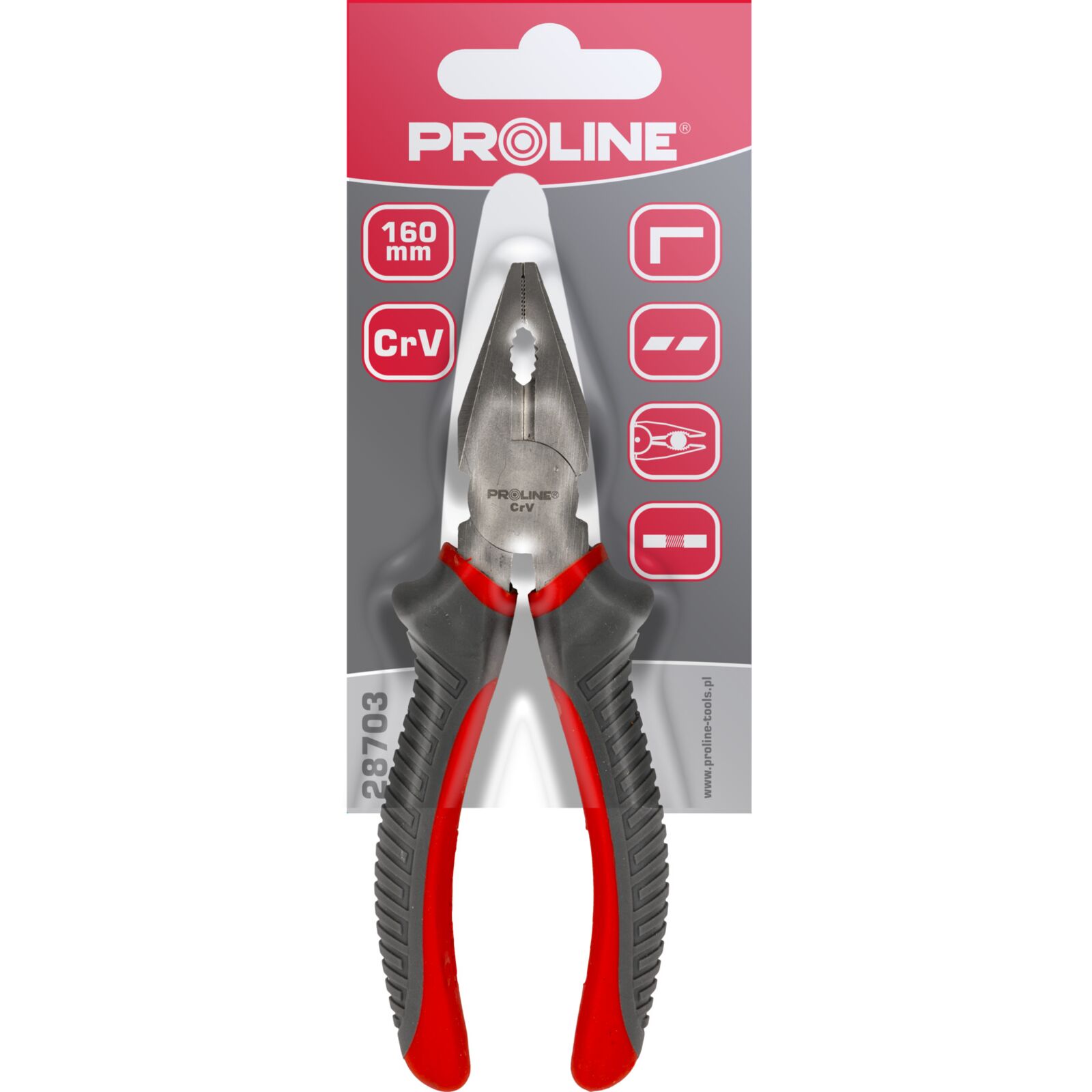 PROLINE TOOLS Kombitång 160-200 mm, Sköna Gummibaklädda Handtag, Proline (Storlek (mm) : 200) - 4