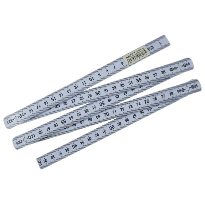 Vikbar plastmåttstock, 1 meter, slagtålig plast, Beast