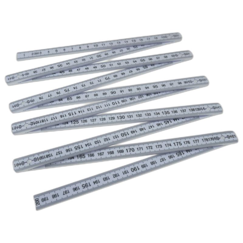 Plastmåttstock 2 meter, 10 sektioner, cm/mm skala, Beast