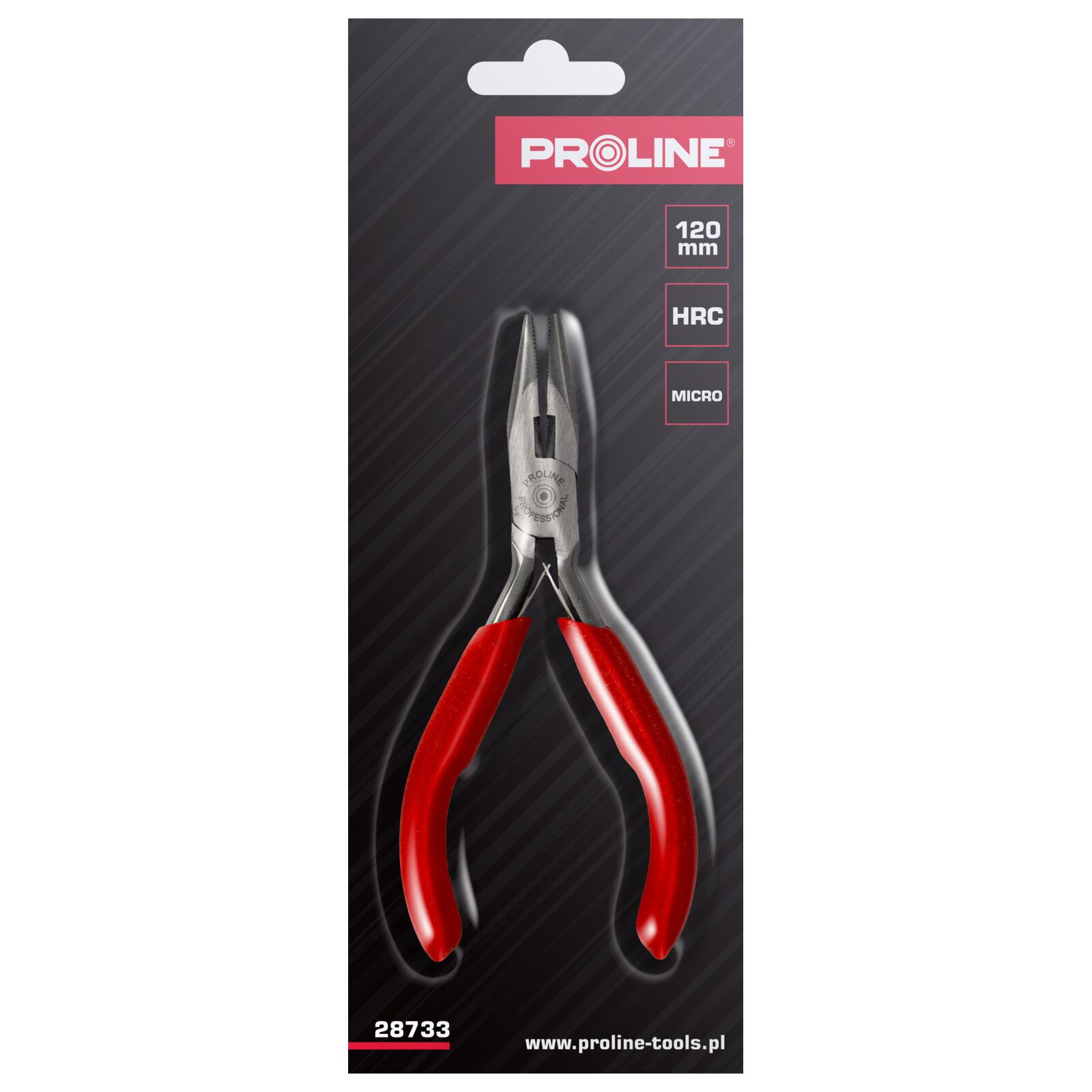 PROLINE TOOLS Flacktång 120 mm Micro med fjäder, rundad lång käft, Proline - 7
