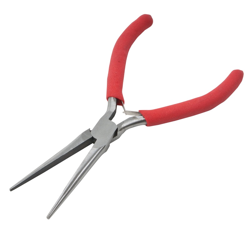 PROLINE TOOLS Flacktång 120 mm Micro med fjäder, rundad lång käft, Proline