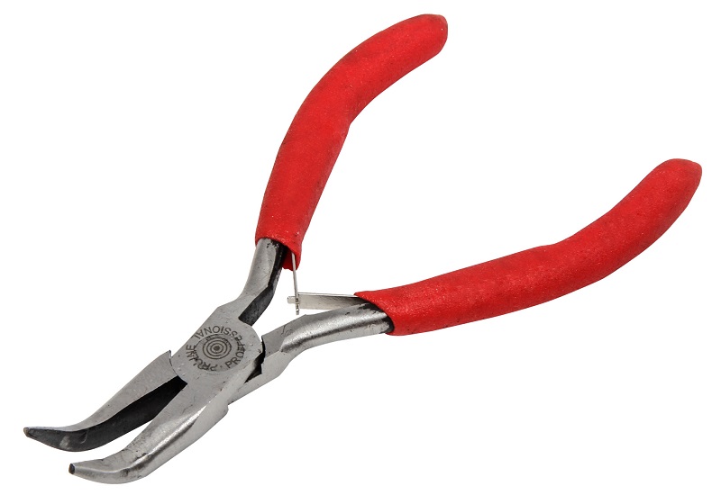 PROLINE TOOLS Flacktång böjd 120 mm, l=120 mm, Rundad Käft, Proline