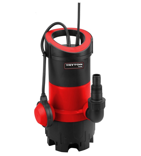 Tryton Dränkbar pump för smutsigt och rent vatten, 750W, 9m / 7m