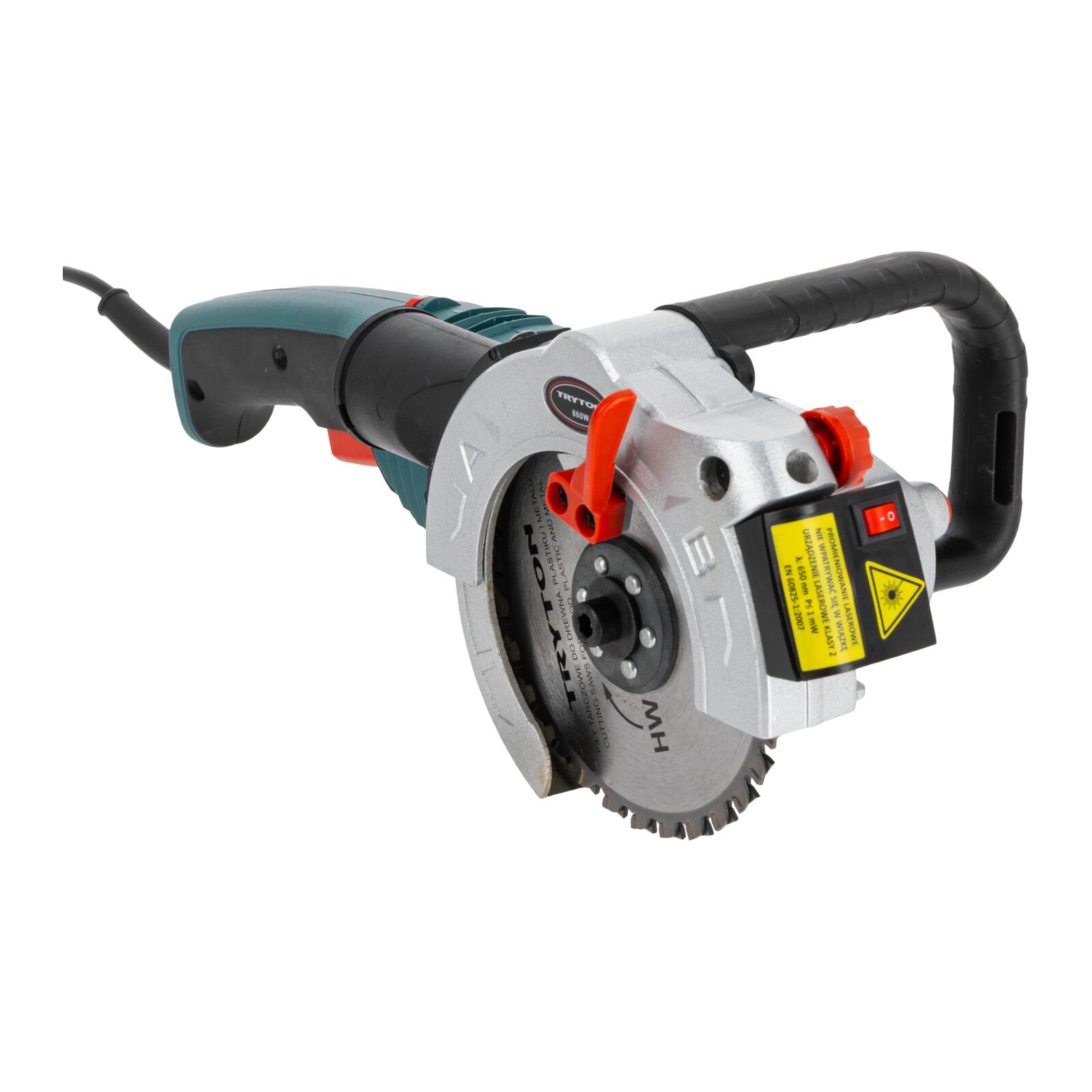 Tryton Såg med Dubbla Blad 860W, 125 mm, 3000-5500 RPM, Laser, Inkl. Väska - 6