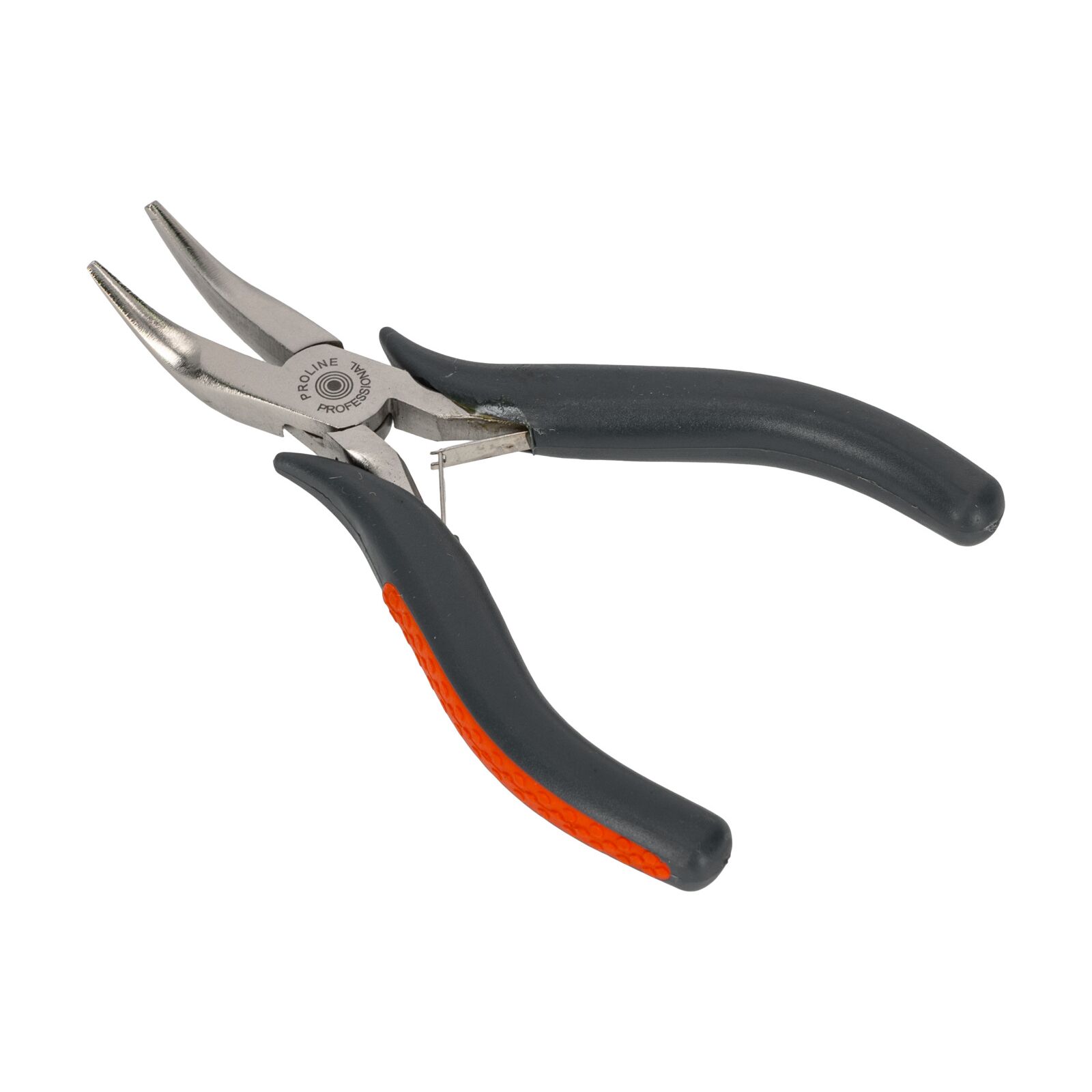 PROLINE TOOLS Flacktång böjd 120 mm, Drop Forged, Härdad, Fjäder, Satin Finish, Röd Plast med Svart Antiglidmaterial, Proline - 4