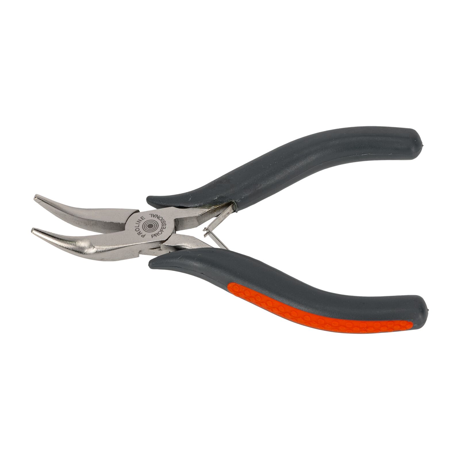 PROLINE TOOLS Flacktång böjd 120 mm, Drop Forged, Härdad, Fjäder, Satin Finish, Röd Plast med Svart Antiglidmaterial, Proline - 3