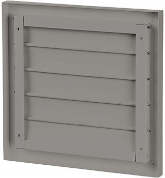 Ventilationsgaller Yttre Gravitationsjalusi 550x550mm PVC Grå, Vents-Group