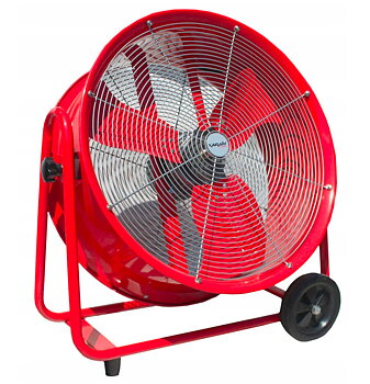 Kraftfull industrifläkt 330W IP54, trumfläkt golvmodell med hjul, orange pulverlackad, 60 cm (24) 8400m3/h, Xaram