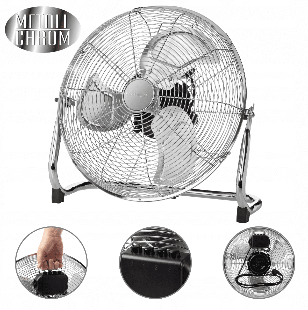 Kraftfull fläkt 90W 50 cm (20), golvfläkt, ganska tyst - 3