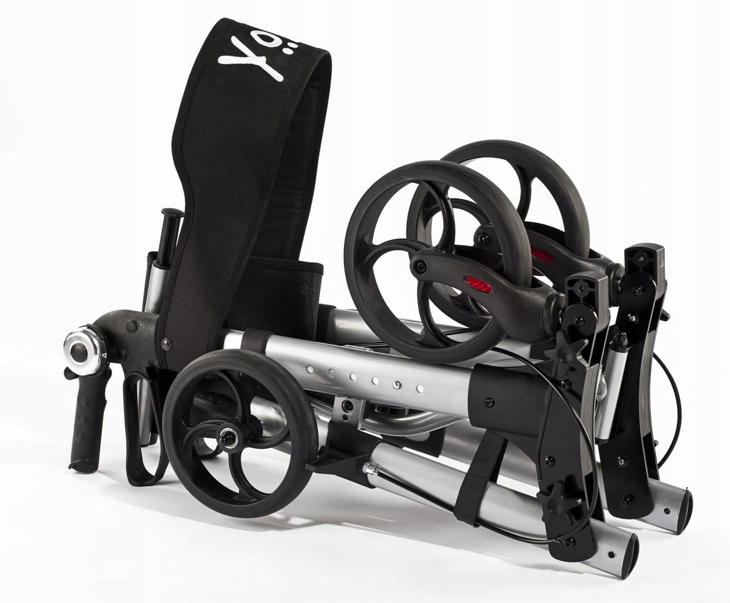 Rollator lättvikt, hopfällbar, stora hjul, bekväm sits, väska, max 130 kg, inom- och utomhusbruk, TIMAGO Yola - 8