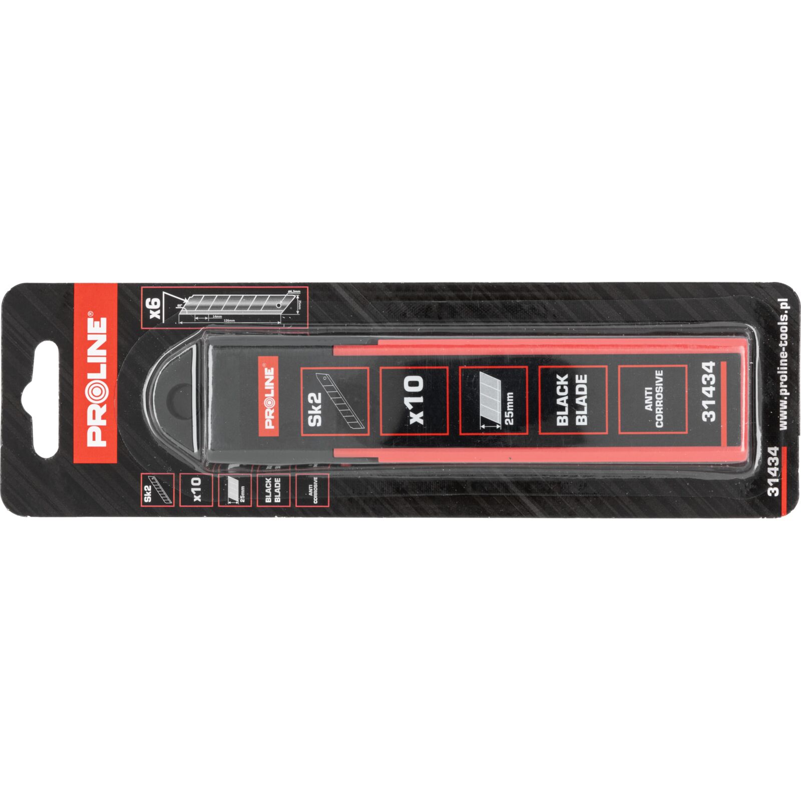 PROLINE TOOLS Svarta Brytblad 25*0, 7 mm, 10st på kort, Proline - 5