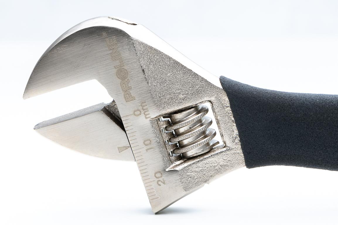 PROLINE TOOLS Skiftnyckel 150-600 mm, 19-62 mm, drop forged, kolstål, satin finish, gummibeklätt handtag, med skala, Proline (Storlek (mm) : 450) - 7