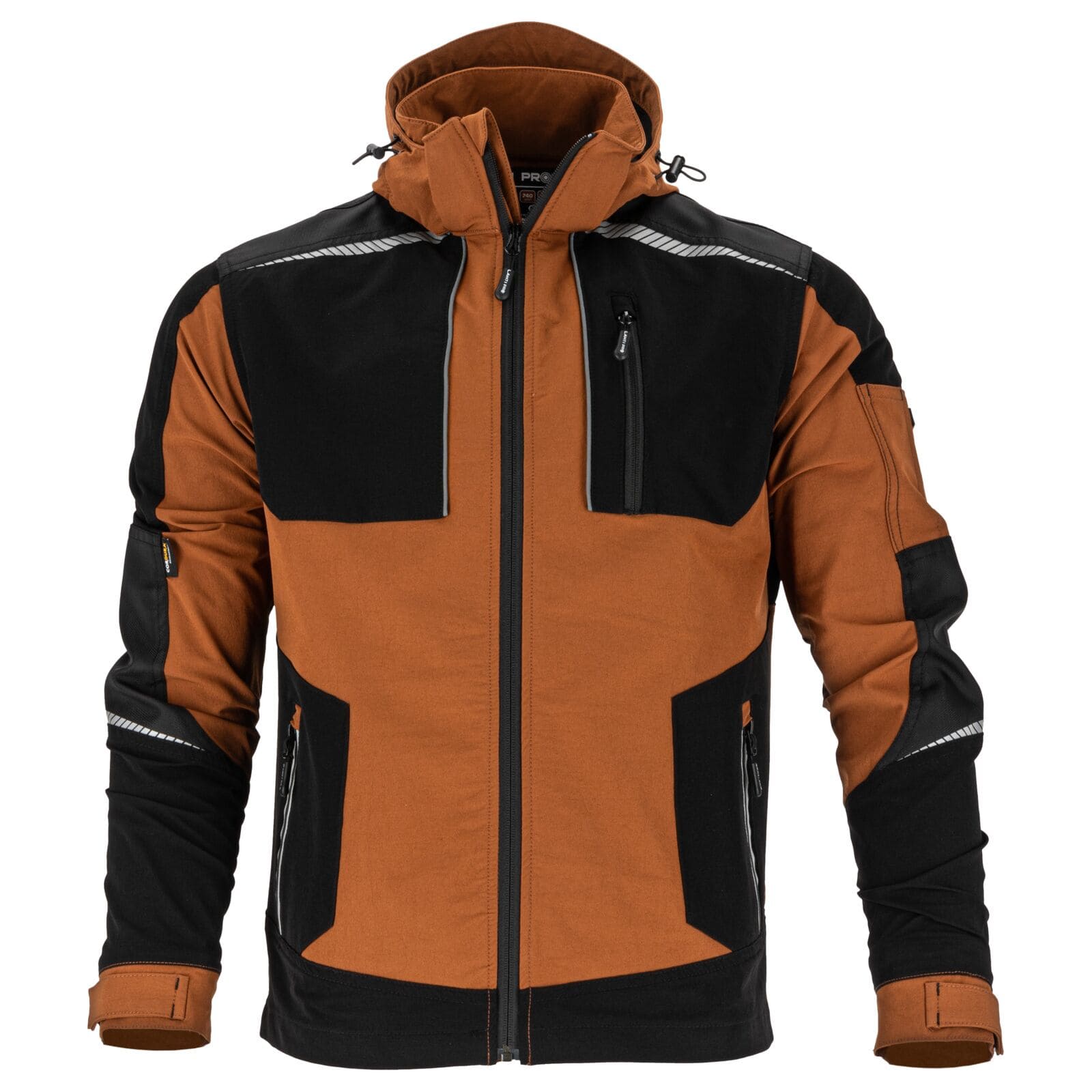 LahtiPro Jacka stretch, slim fit, brun-svart, CE, LAHTI (Storlek : L)