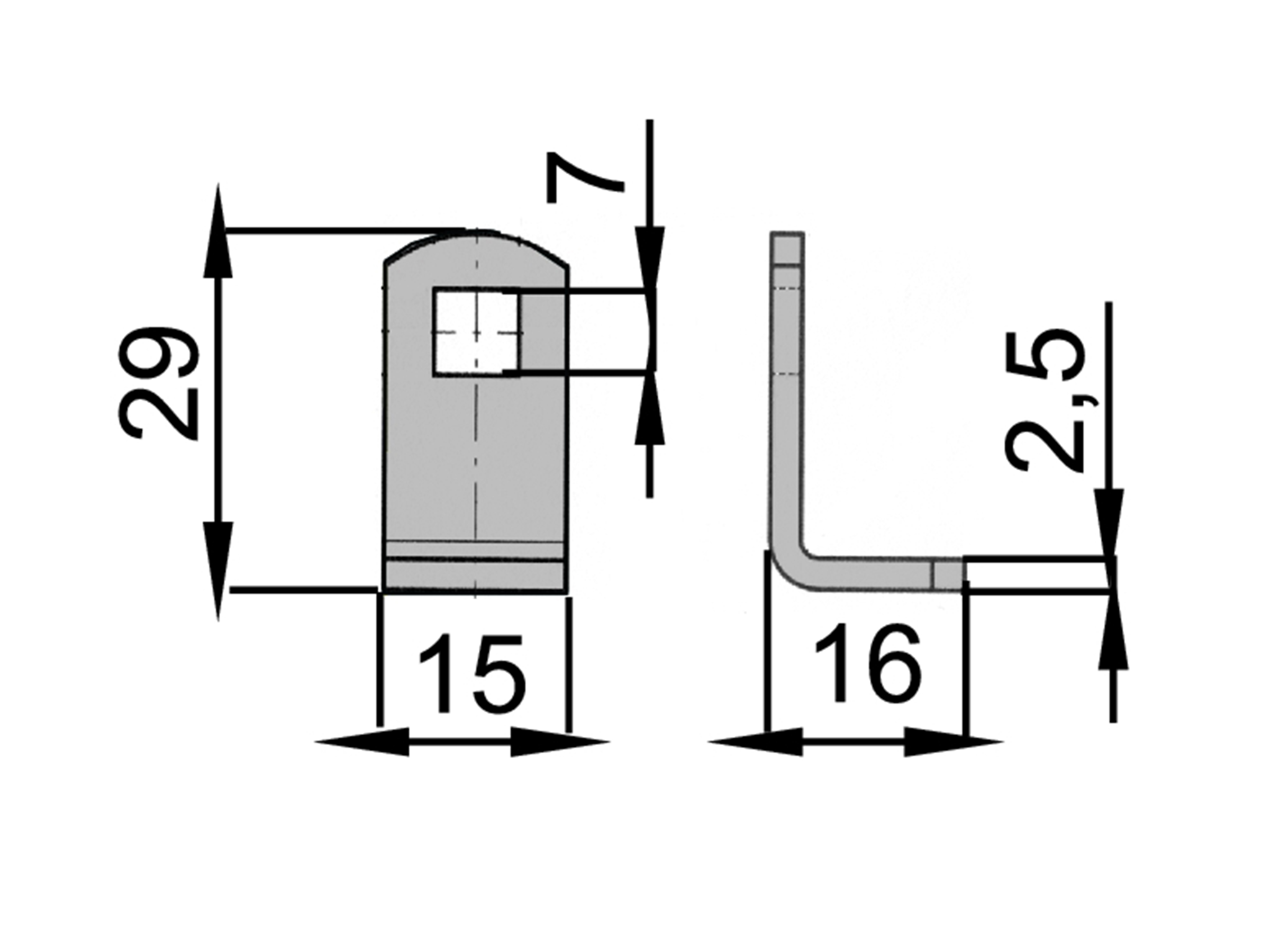 Låstunga för 0341R.06 samt 0343R.06 (16 mm klack) - 2