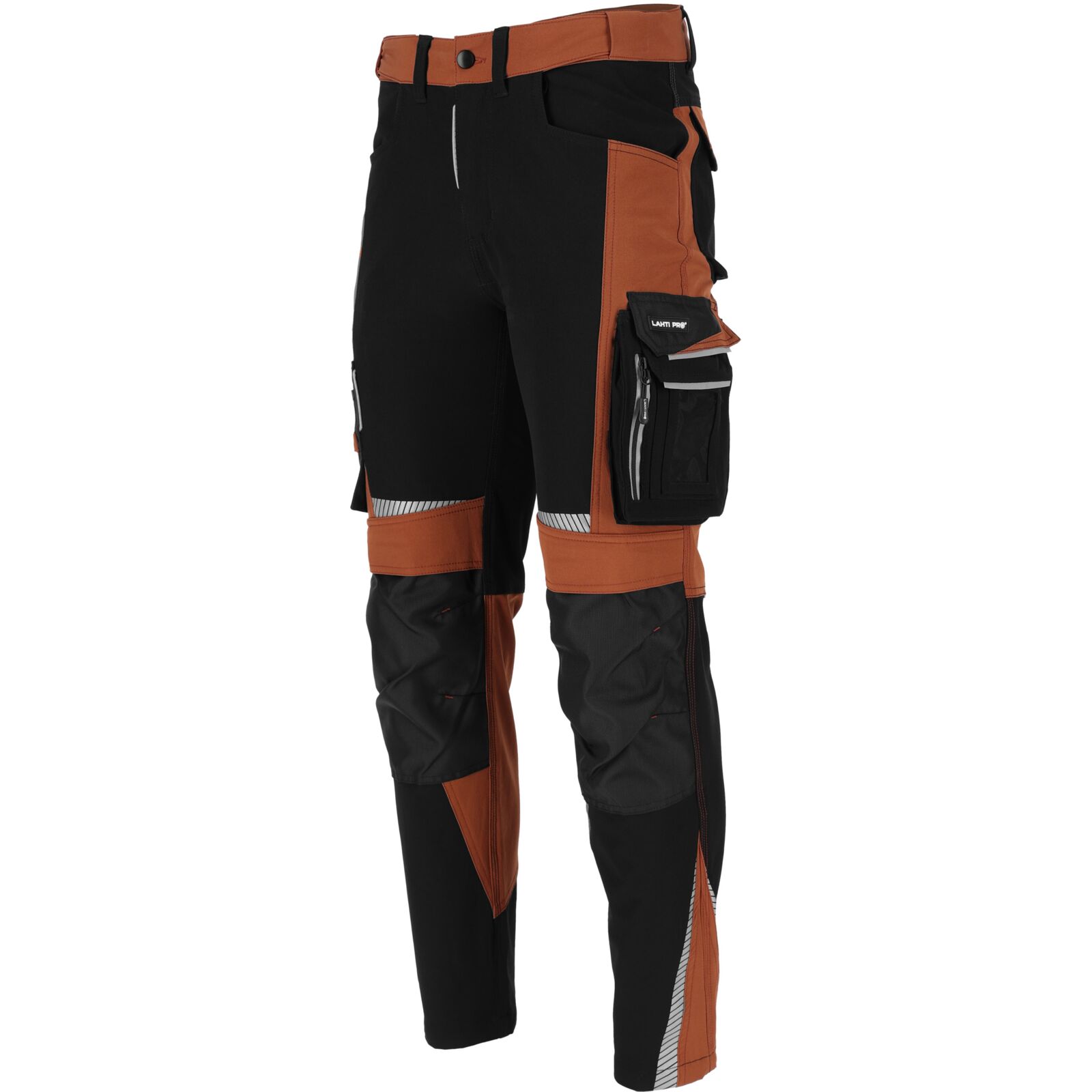 LahtiPro Arbetsbyxor Stretch Slim Fit, brub-svart, CE, LAHTI (Storlek : S)
