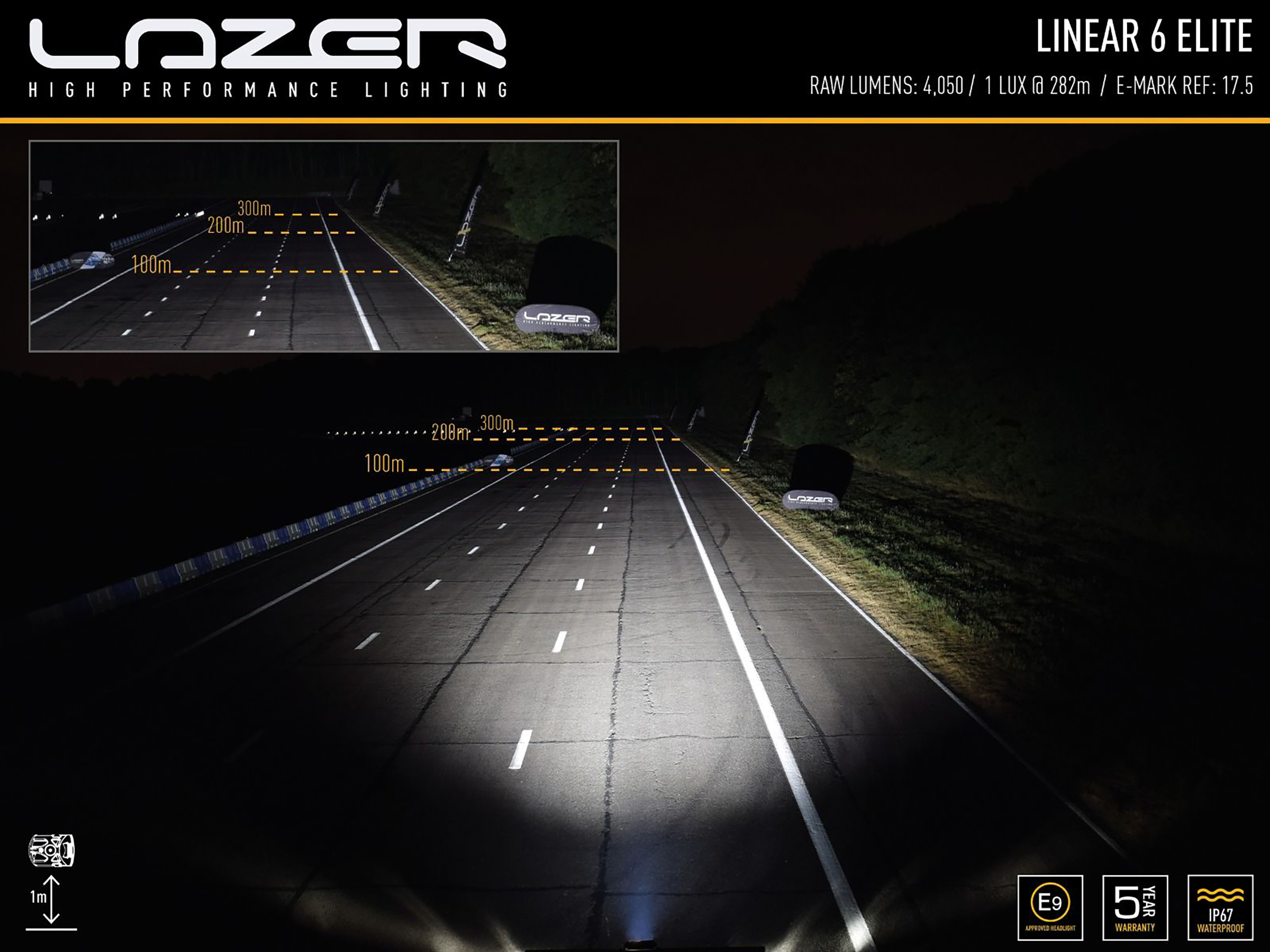 Lazer Linear 6 Elite LED extraljusramp 9,1" (232 mm) - 5