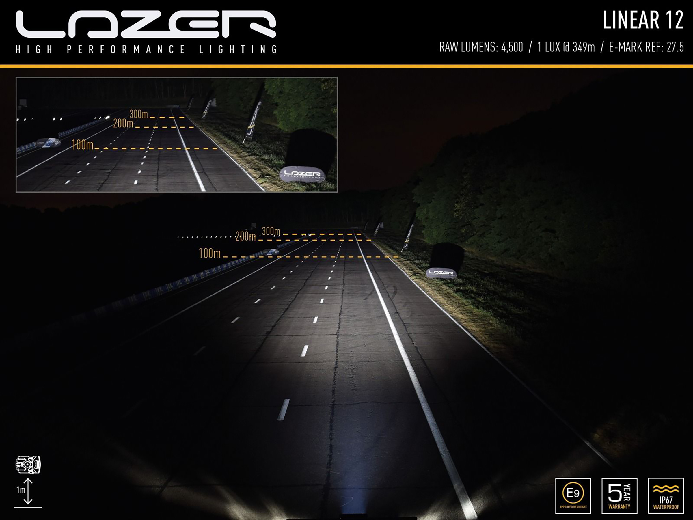 Lazer Linear 12 Std LED extraljusramp 15" (382 mm) - 2
