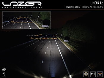 Lazer Linear 12 Std LED extraljusramp 15" (382 mm)