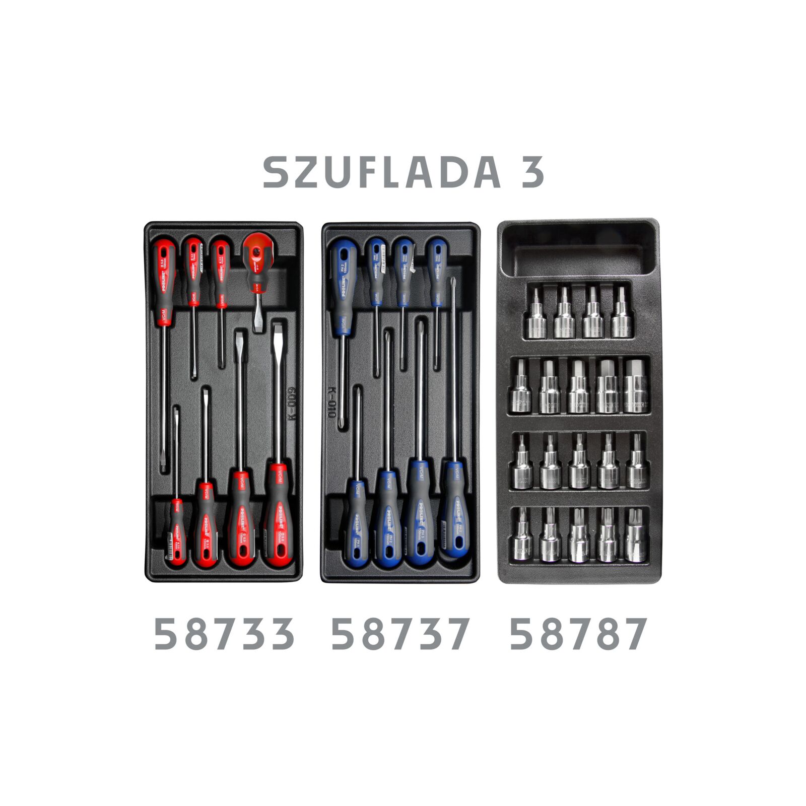 PROLINE TOOLS Verktygsskåp 7 Lådor med Verktyg 206 Delar, Proline - 3