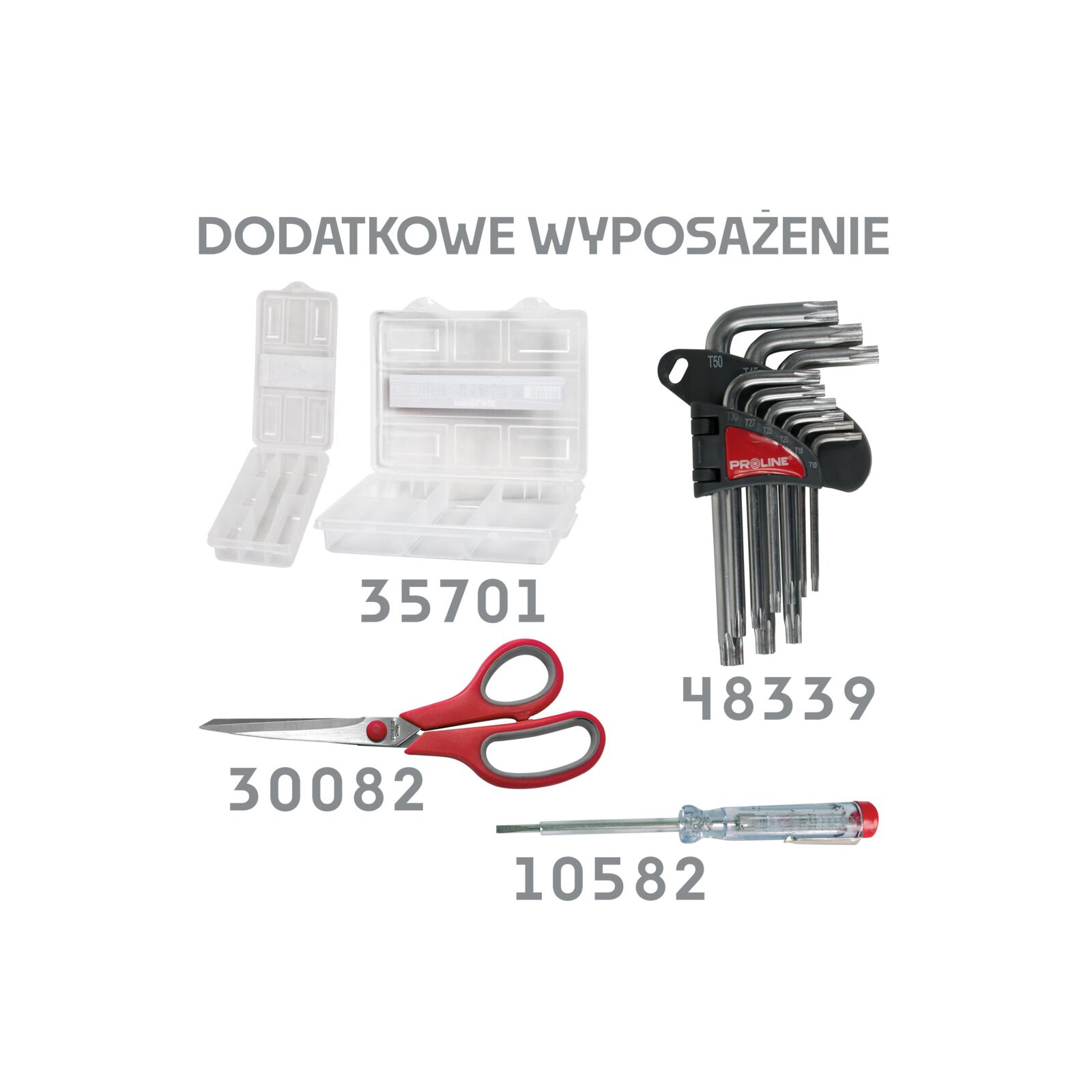 PROLINE TOOLS Verktygsskåp 7 lådor 79 x 49 x 101 cm, 0.8 mm Stål, 211 verktyg, Central lås, Parkeringsbroms, Proline - 5