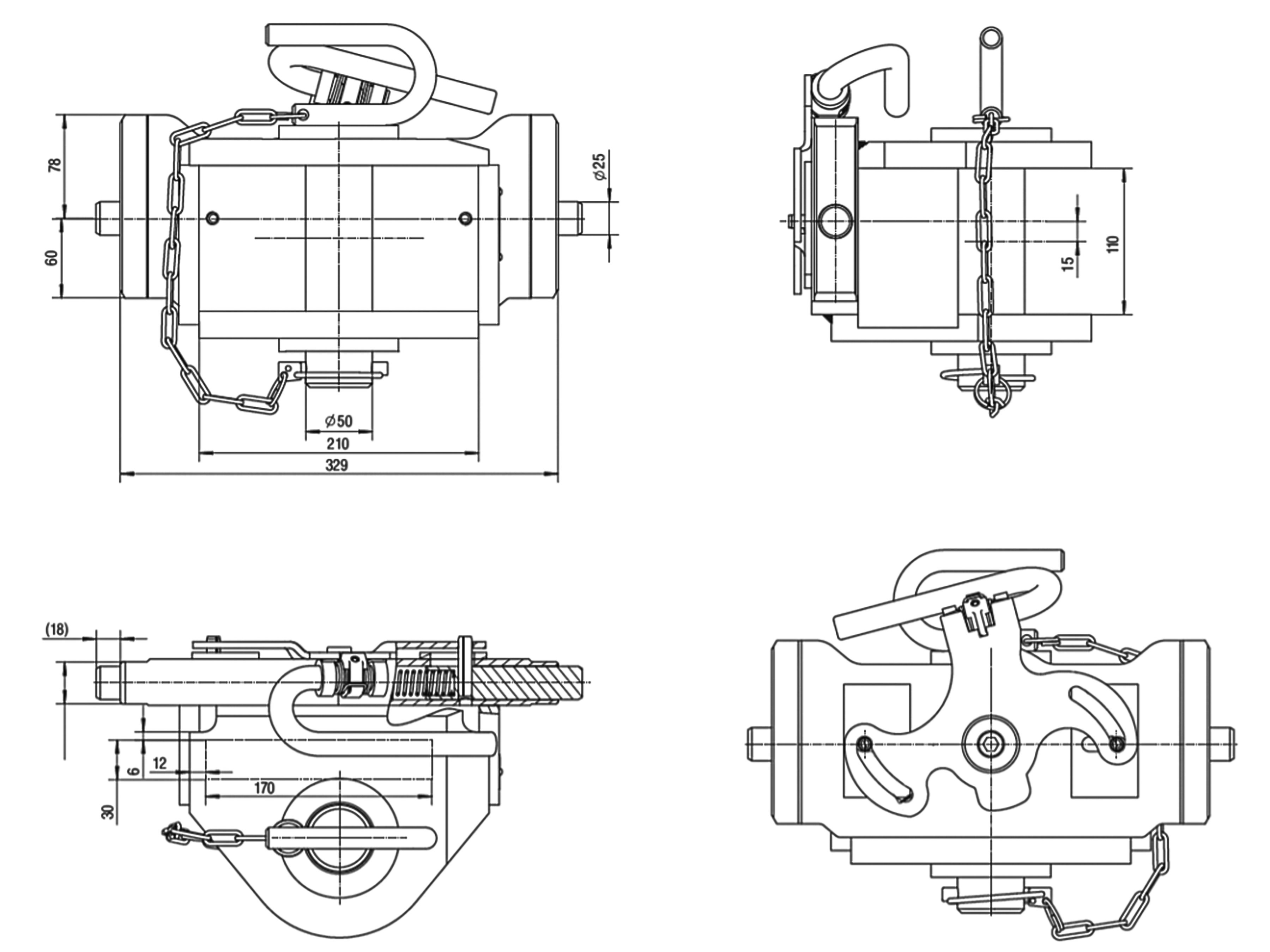 ROCKINGER dragkoppling RO806D3030C - 3