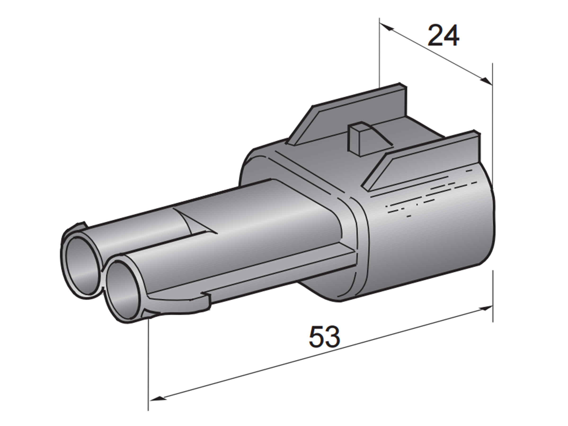 2-polig kontakthus hane för 2,8mm stift - 2