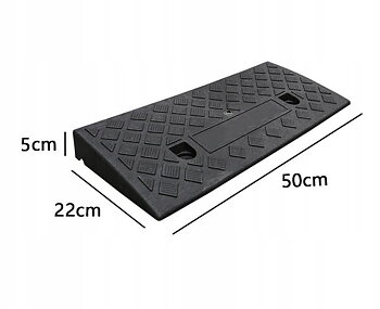Uppkörningsramp 5cm, 1st ramp för biluppfart, kantramp, svart gummikomposit