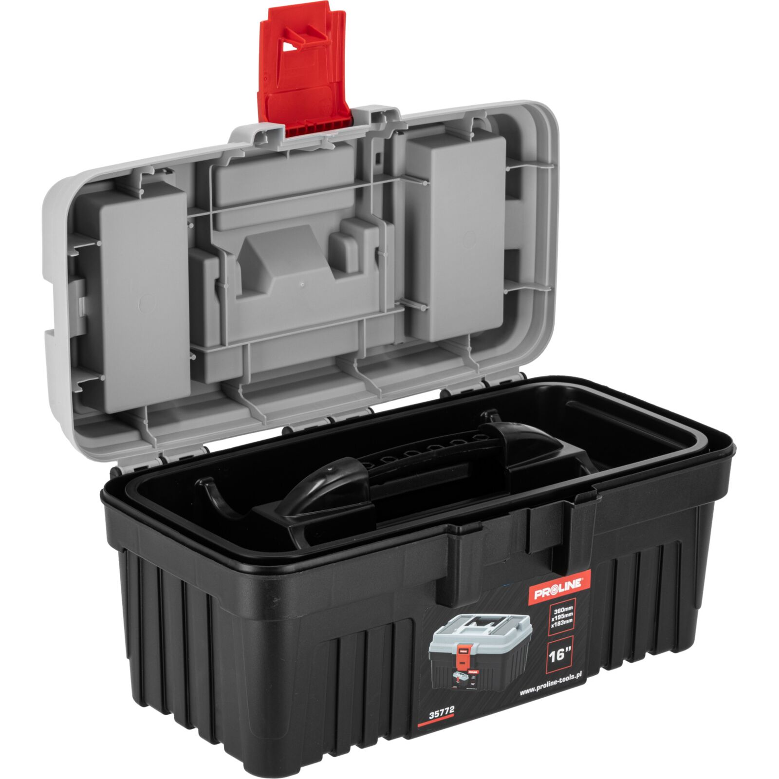 PROLINE TOOLS Verktygslåda med Spänne, 360 x 195 x 183 mm, Proline - 4