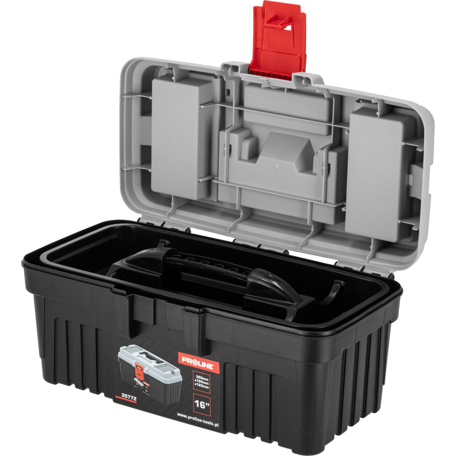 PROLINE TOOLS Verktygslåda med Spänne, 360 x 195 x 183 mm, Proline - 5