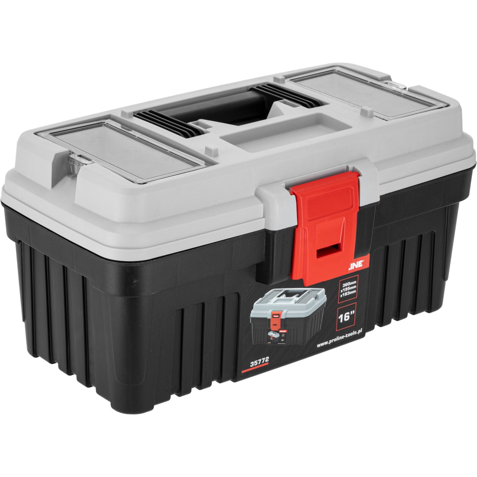 PROLINE TOOLS Verktygslåda med Spänne, 360 x 195 x 183 mm, Proline - 2