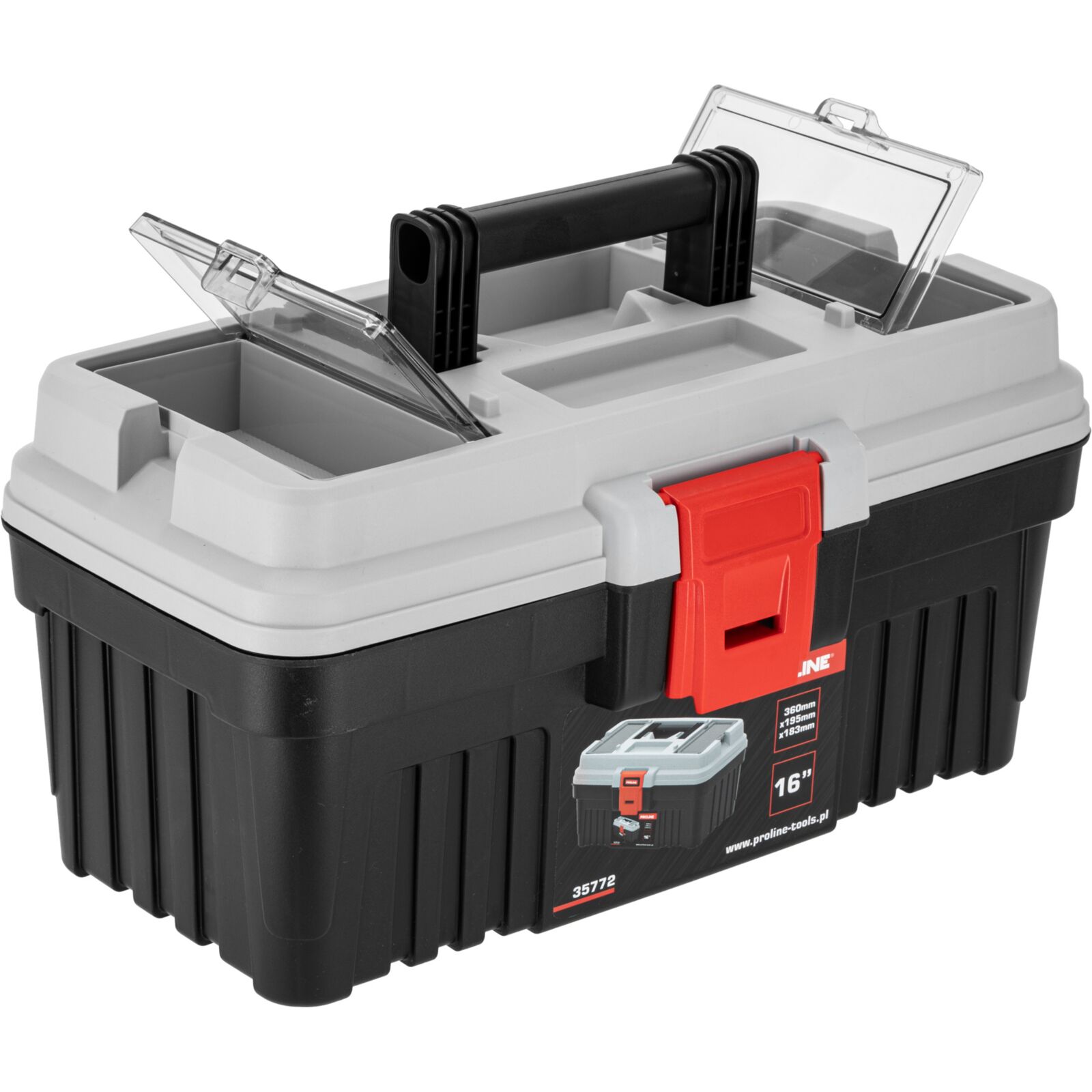 PROLINE TOOLS Verktygslåda med Spänne, 360 x 195 x 183 mm, Proline - 6