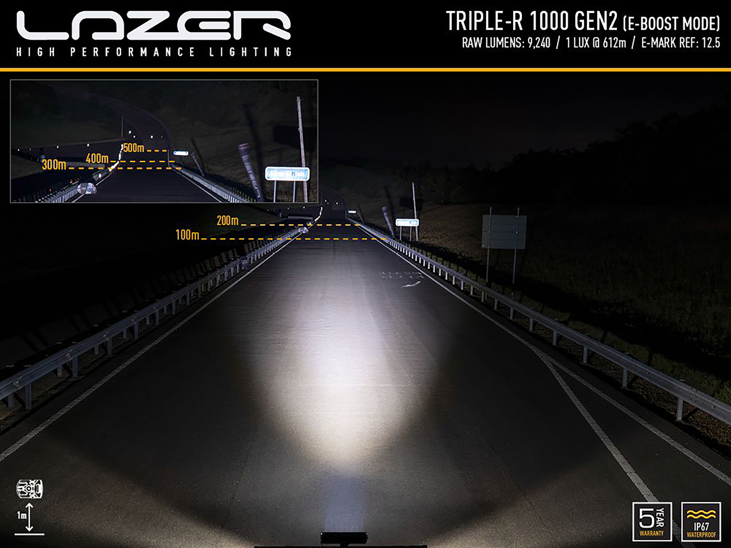 Lazer Triple-R 1000 Std LED vit extraljusramp 16” (410 mm) - 5