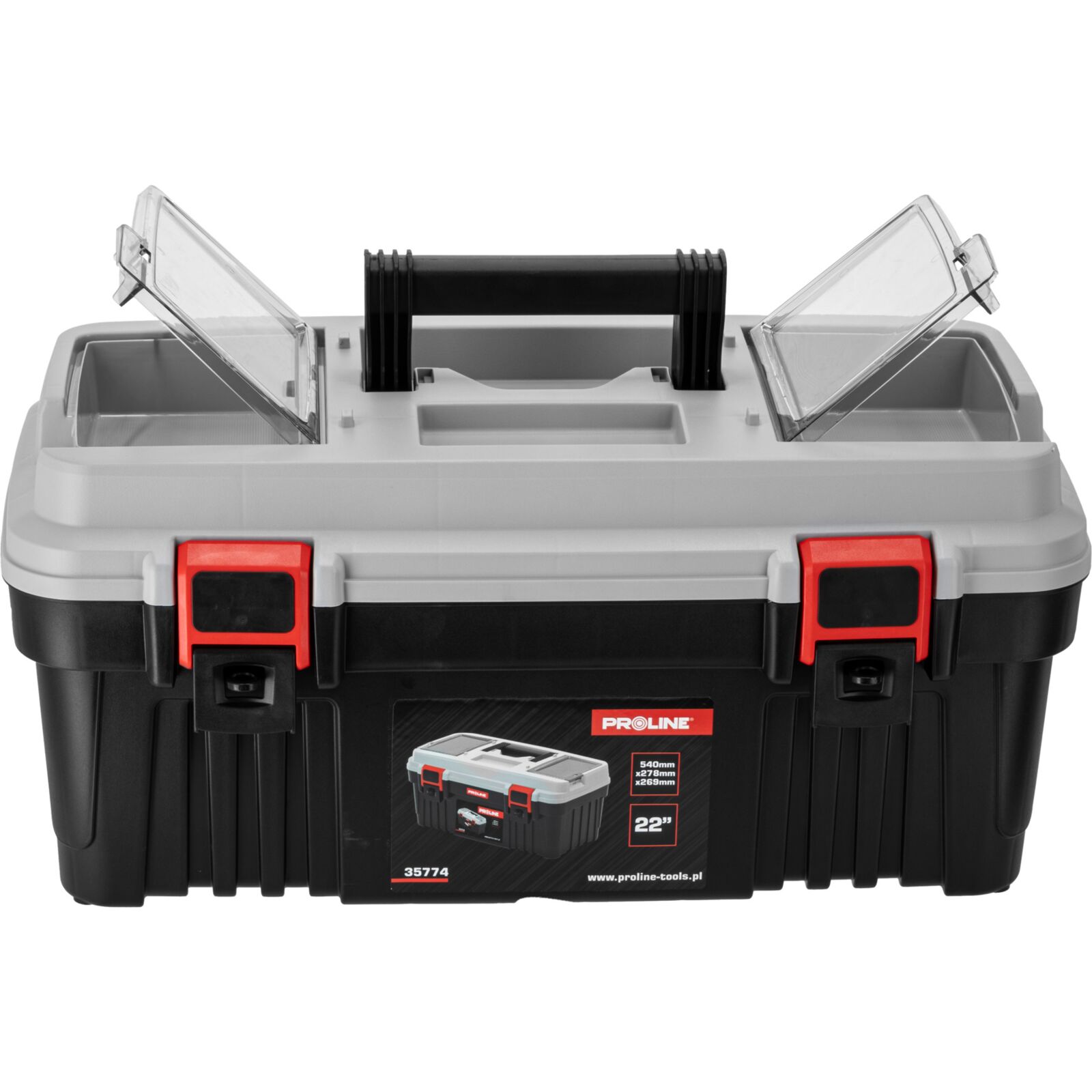 PROLINE TOOLS Verktygslåda med 2 klämmor, 540 x 278 x 269 mm, Proline - 6