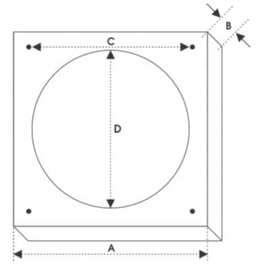 Harmann Ventilatoren Yttre Ventilationsgaller med Gravitationsjalusi 549 x 549 mm - 3