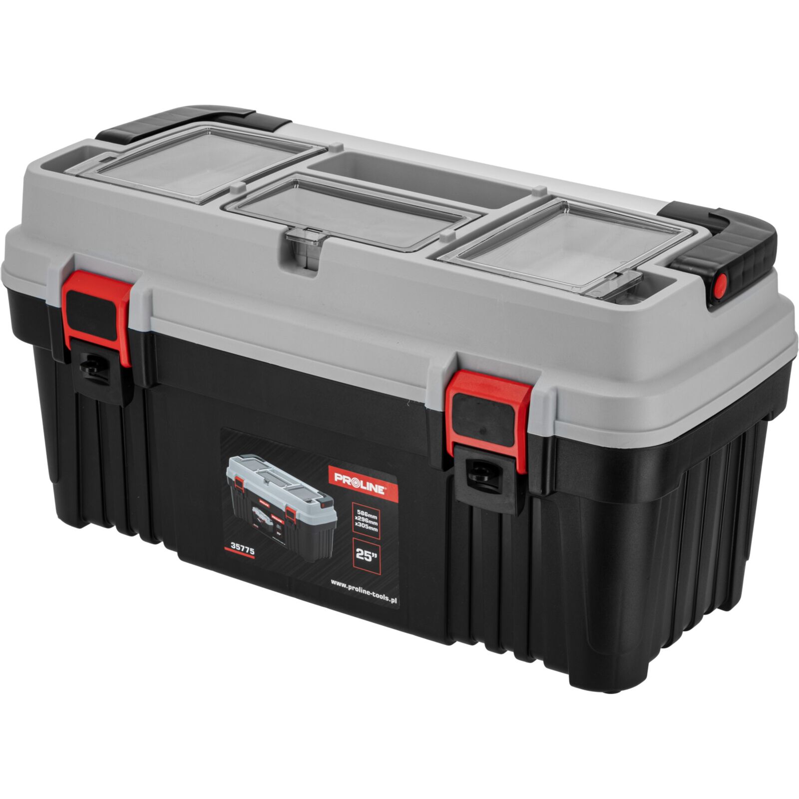 PROLINE TOOLS Verktygslåda med 2 klämmor, 586 x 296 x 305 mm, Proline - 2