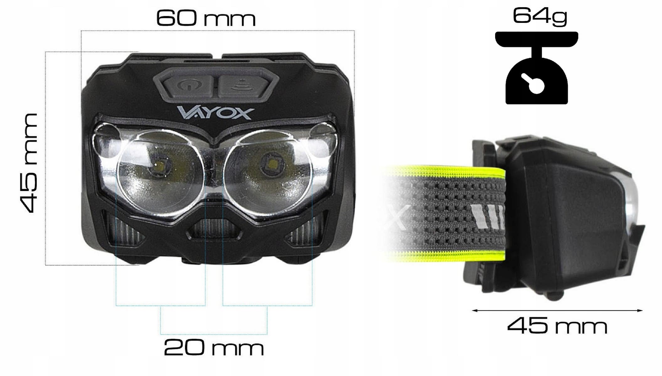 LED-pannlampa / Ficklampa, Vattentät, USB-C-uppladdningsbar (500lm), VAYOX - 4