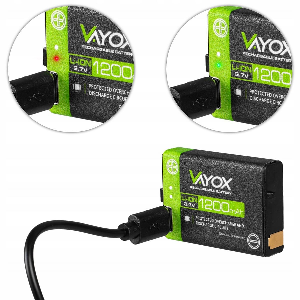 LED-pannlampa / Ficklampa, Vattentät, USB-C-uppladdningsbar (500lm), VAYOX - 12