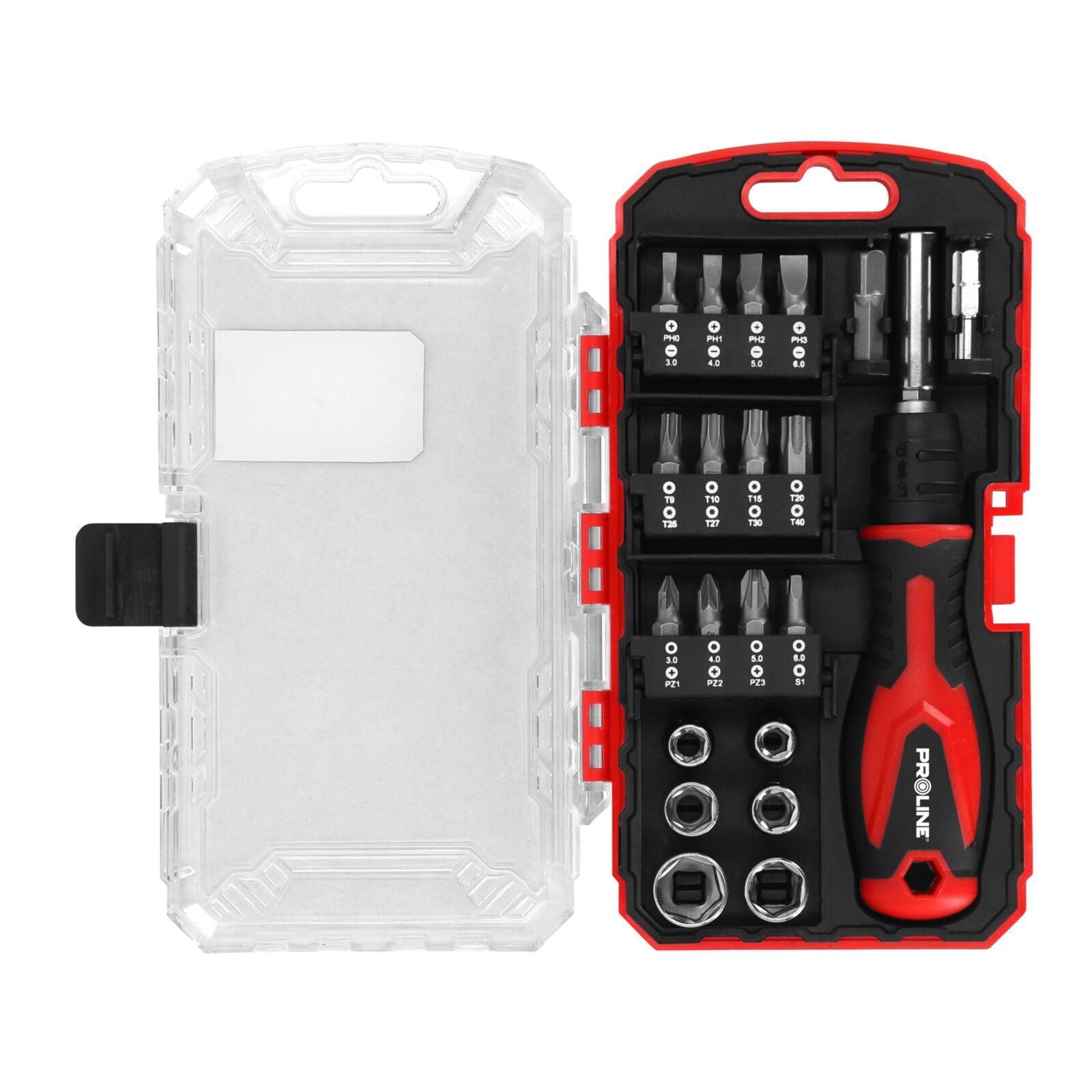 PROLINE TOOLS Skruvmejsel med Bits och Hylsor, Proline