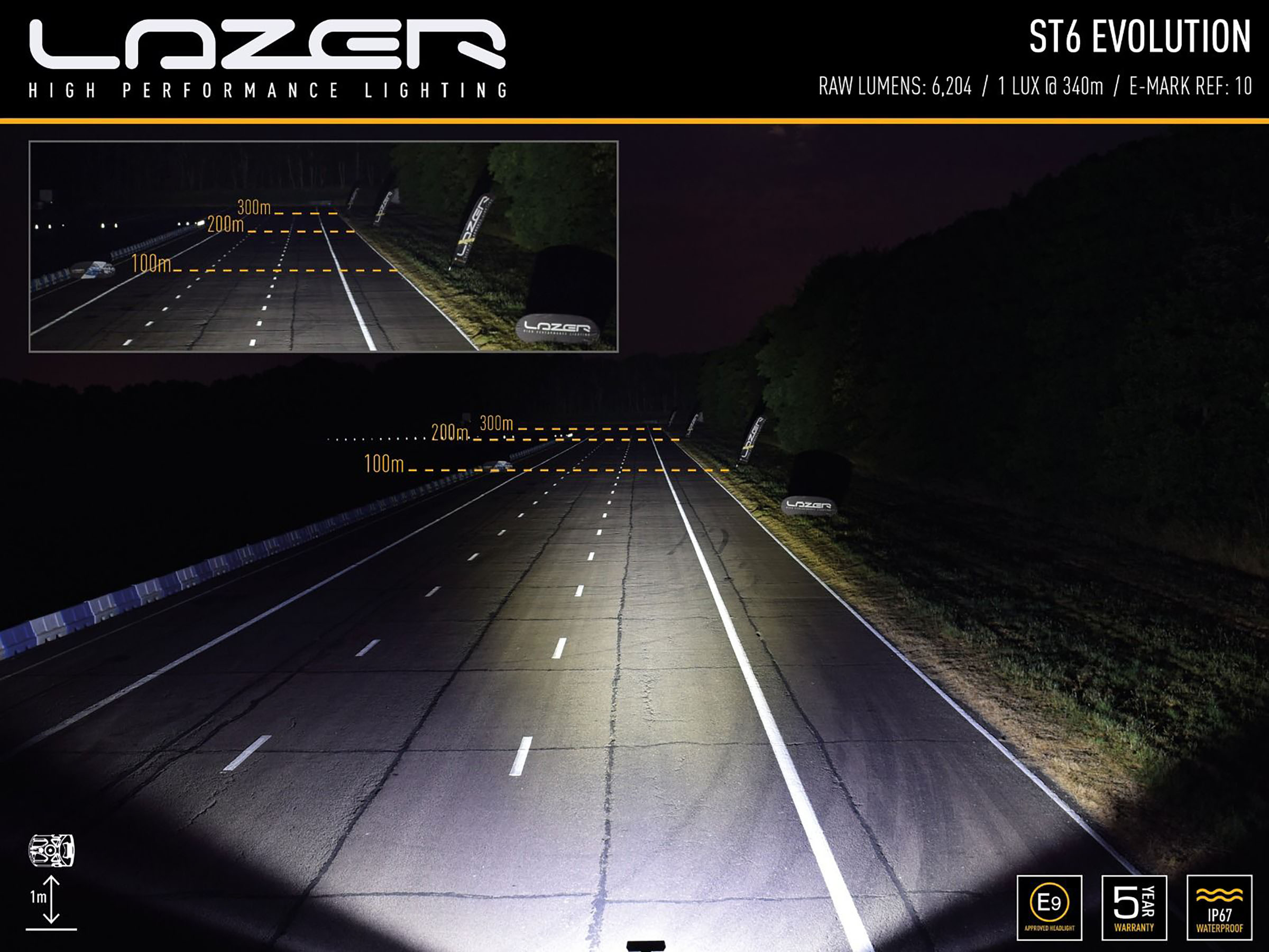 Lazer ST6 Evolution extraljusramp 11" (284 mm) - 3