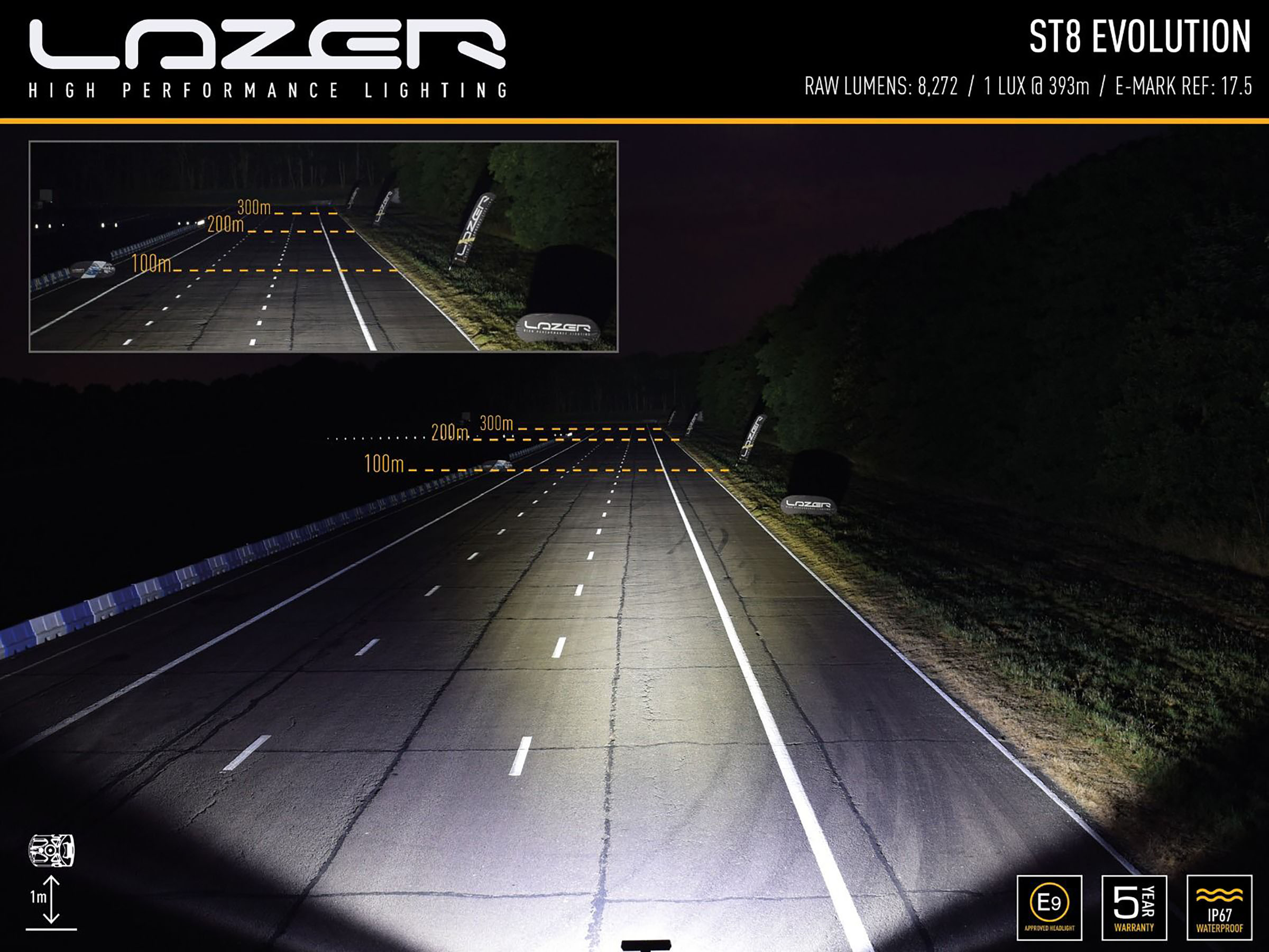 Lazer ST8 Evolution extraljusramp 14" (364 mm) - 4