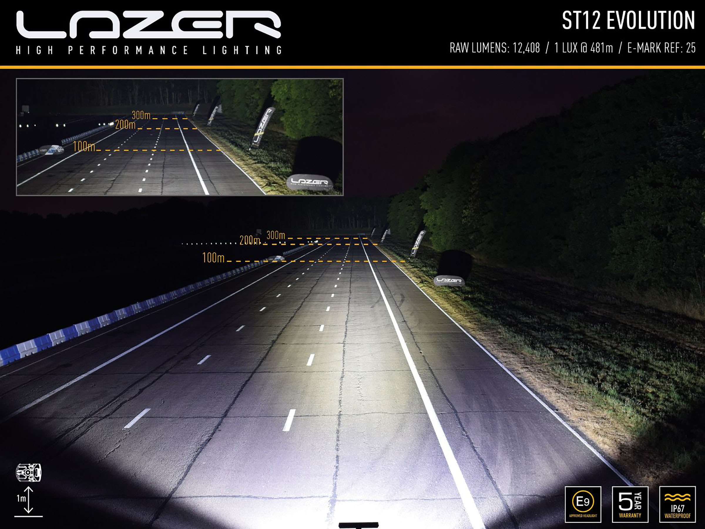 Lazer ST12 Evolution extraljusramp 21" (524 mm) - 5