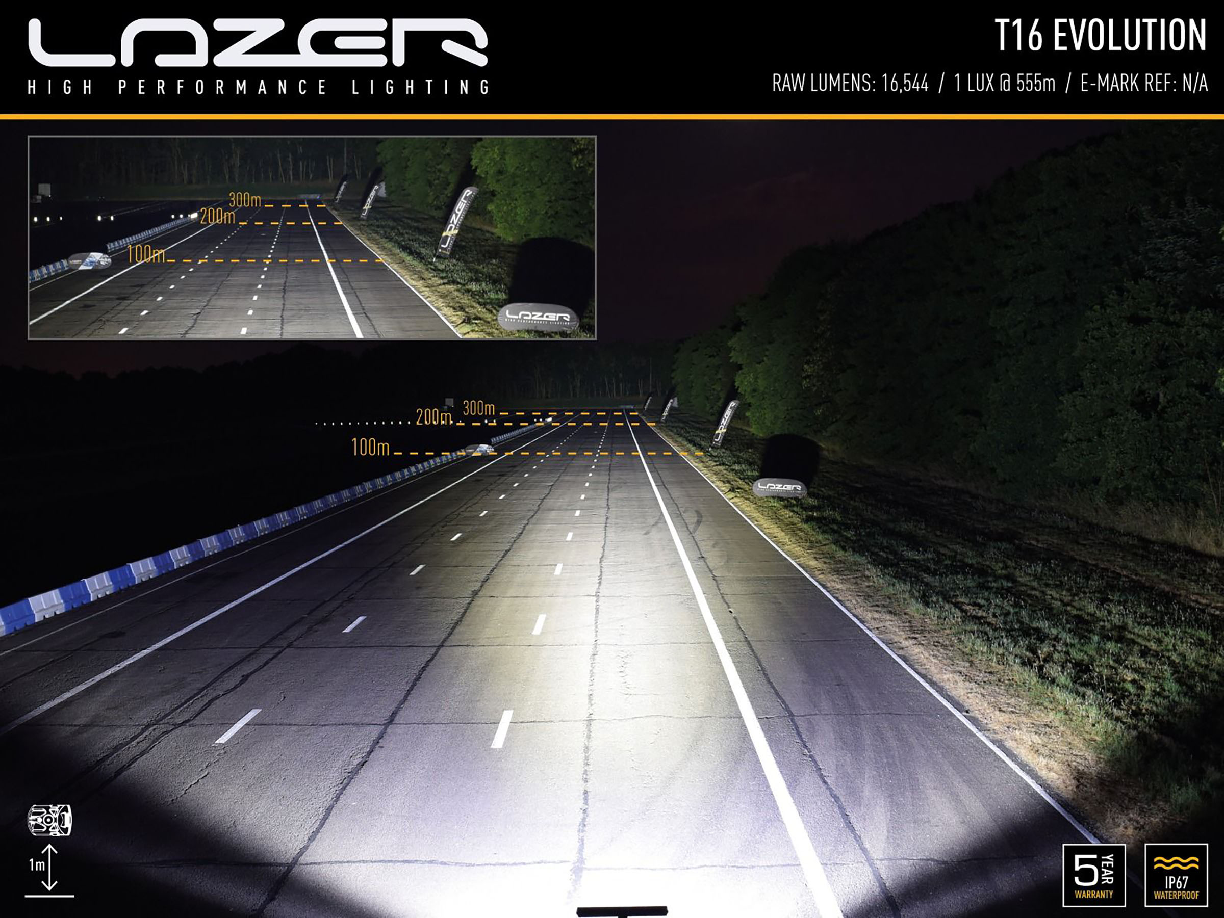 Lazer T16 Evolution extraljusramp 27" (684 mm) - 5