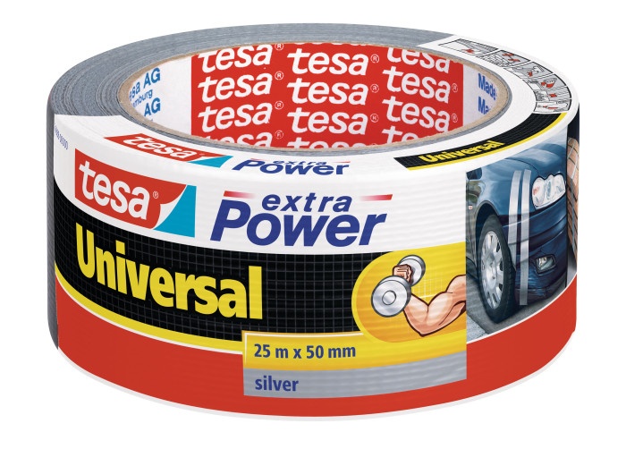Vävtejp / silvertejp, universal, Extra Power 25m x 50 mm, TESA
