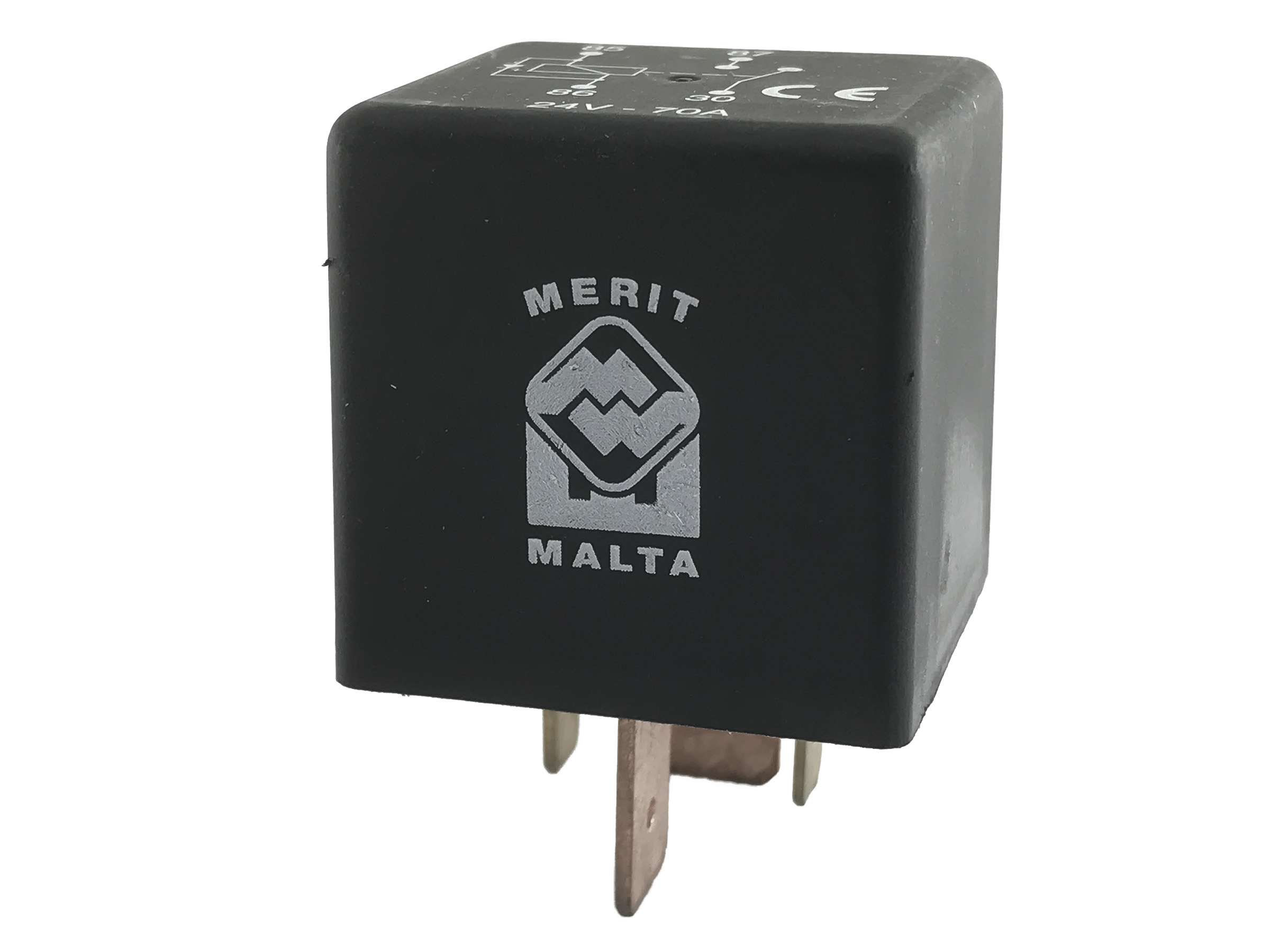 HD-relä 24V 70A 4-stift m diod u hållare (enkel) - 2